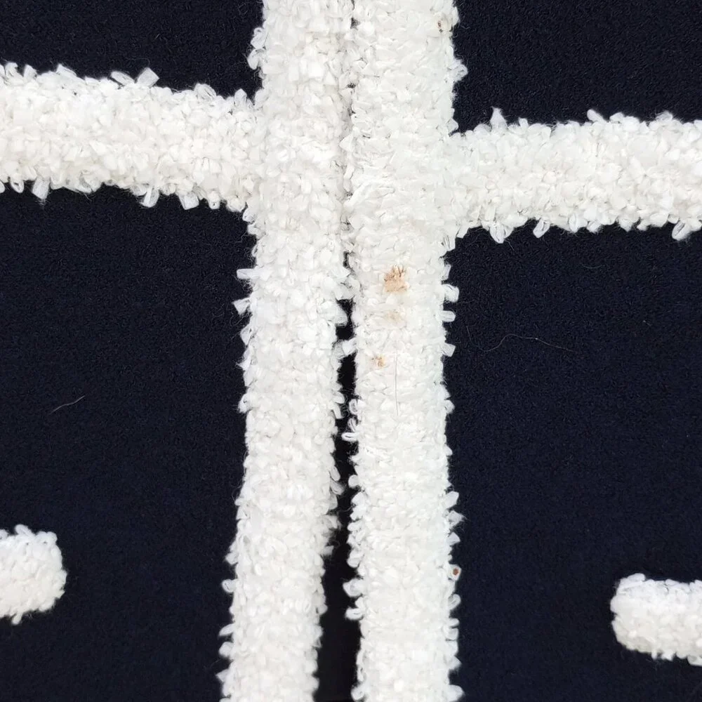 Chanel navy blue collarless jacket rare!